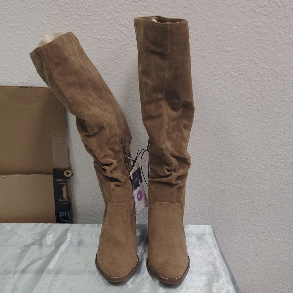 Universal Thread Tan Over the Knee Boots Suede